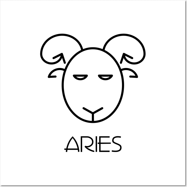 Aries Doodle Line Art Wall Art by inotyler